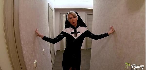  Sexy Nun Suck and Ass Fuck to Cum in Mouth POV - Cosplay